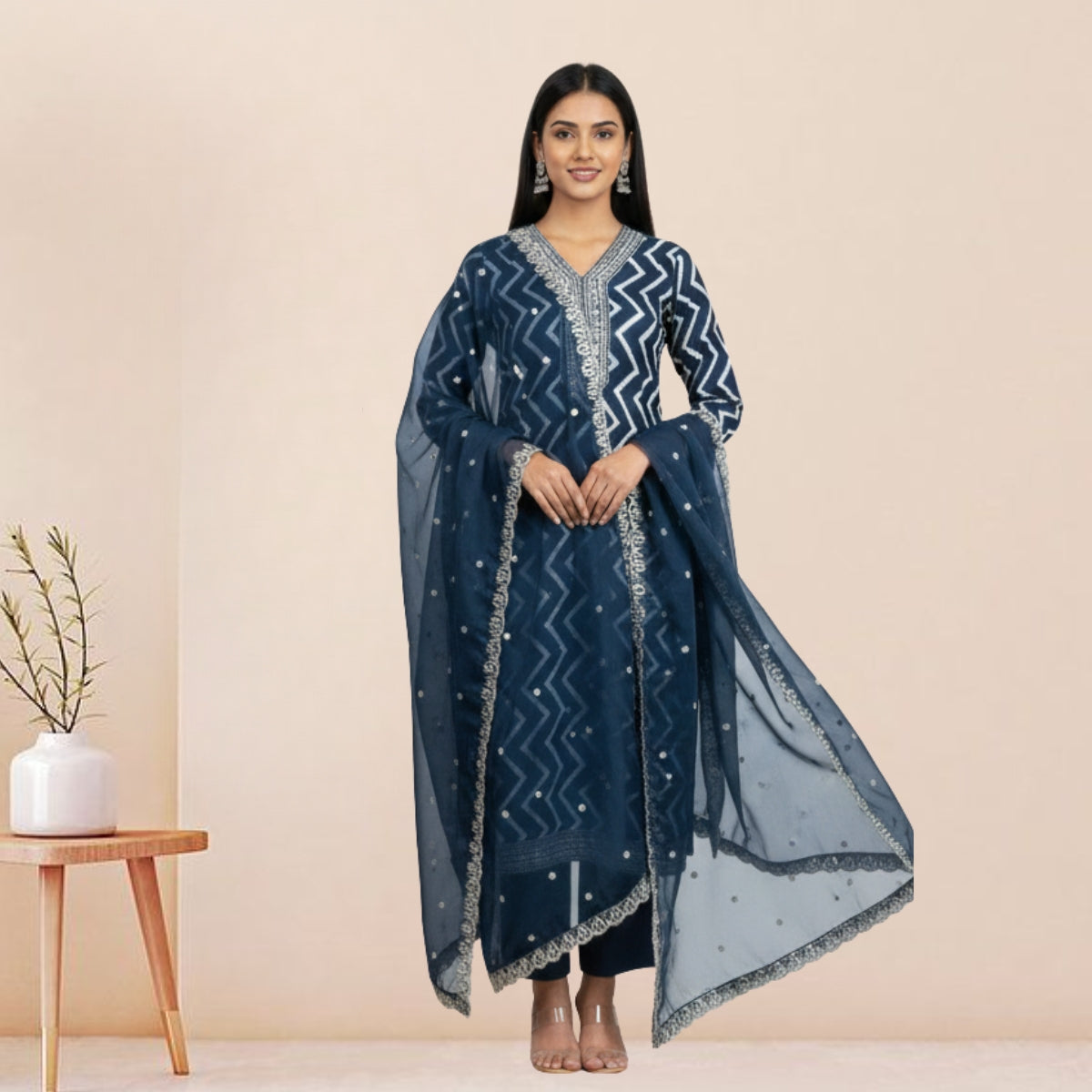 Women's Pack of 3 Pure Cotton Kurtas with Dupatta ||C-07