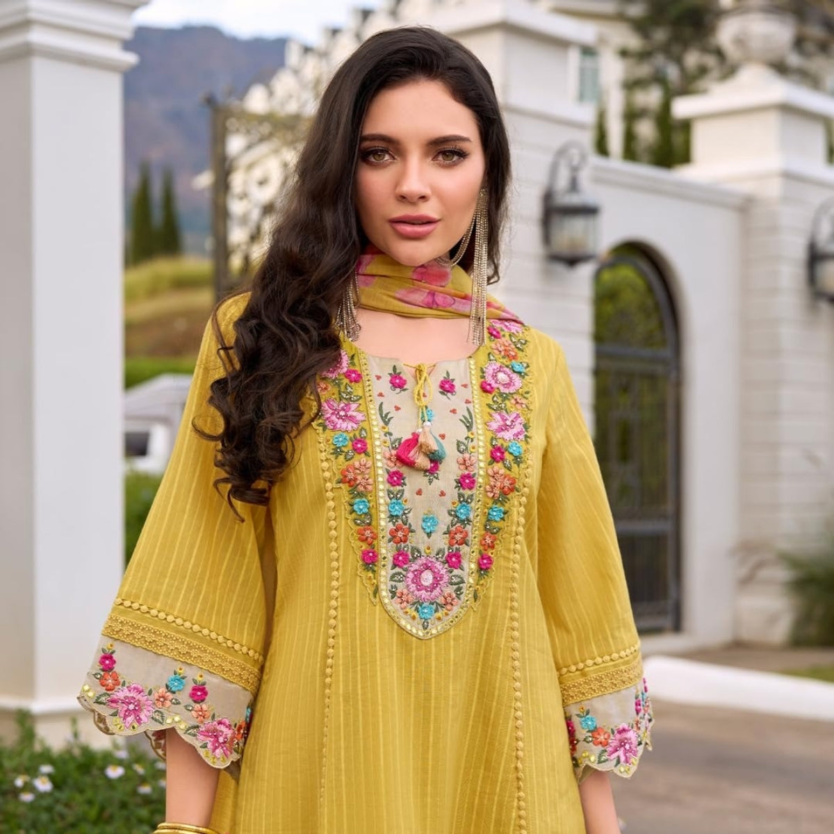 Pack of 2 Premium Cotton Kurtis with Plazzo Pant & Dupatta – Casual Ethnic| C-11